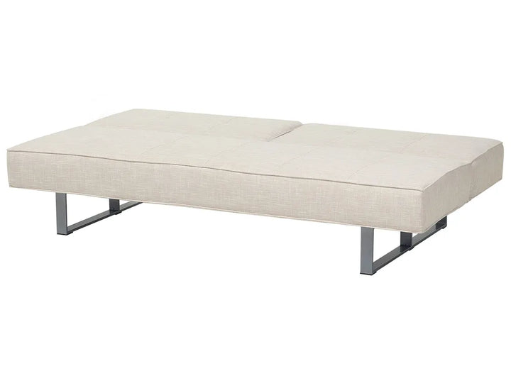 Sofa Bed 3 Seater Fabric Light Beige Francie