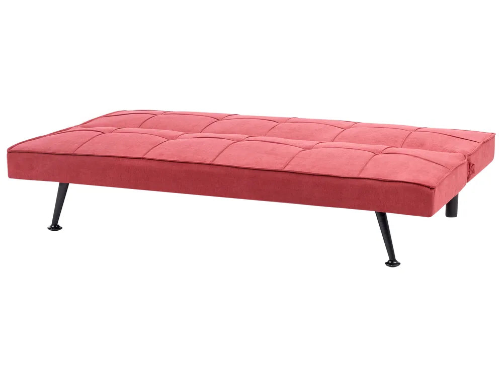 Sofa Bed 3 Seater Fabric Red Savion