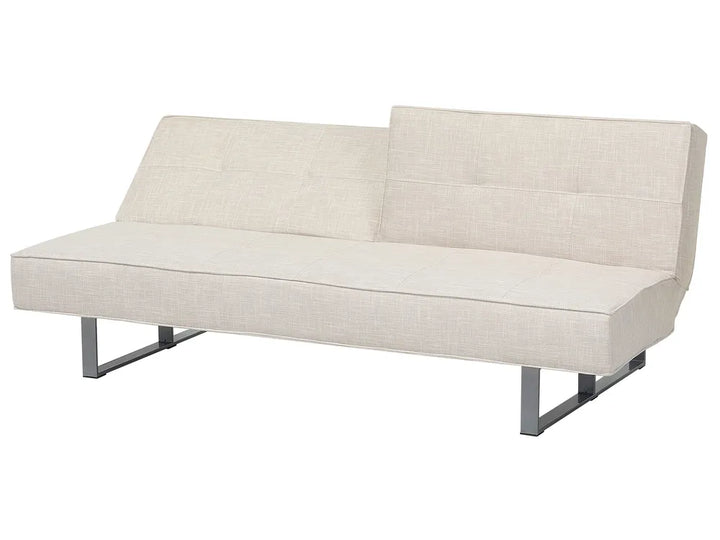 Sofa Bed 3 Seater Fabric Light Beige Francie