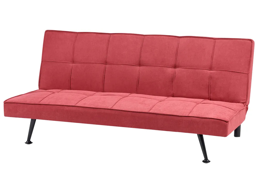 Sofa Bed 3 Seater Fabric Red Savion