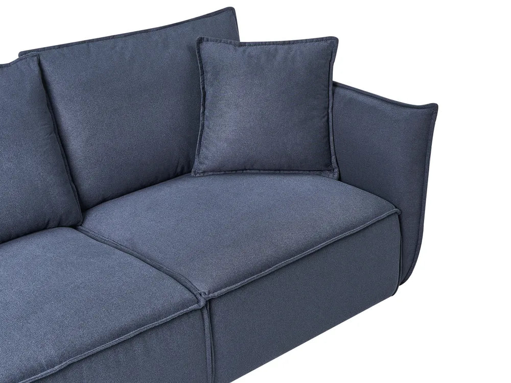 Sofa 3 Seater Fabric Dark Blue Greylan