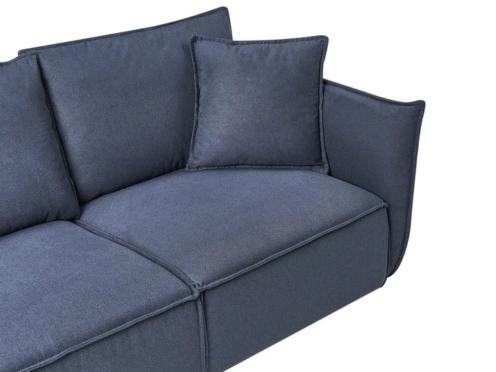 Sofa 3 Seater Fabric Dark Blue Greylan