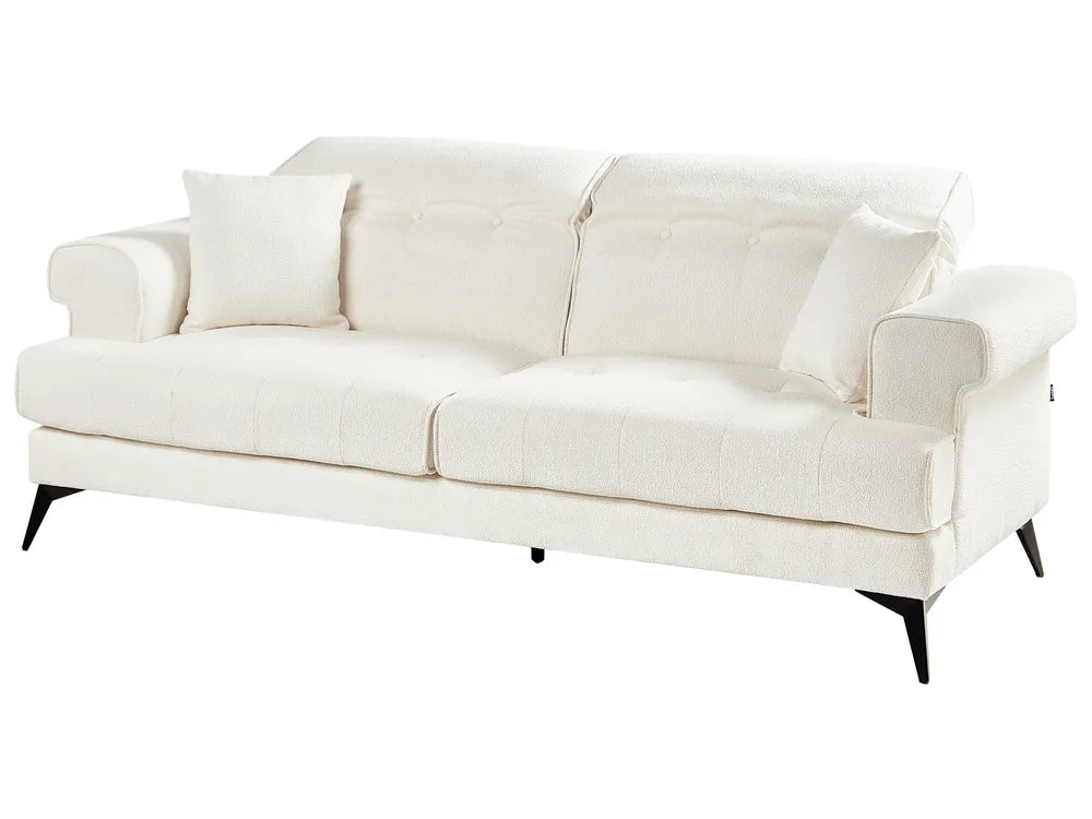 Sofa 3 Seater Boucle White Jimeny