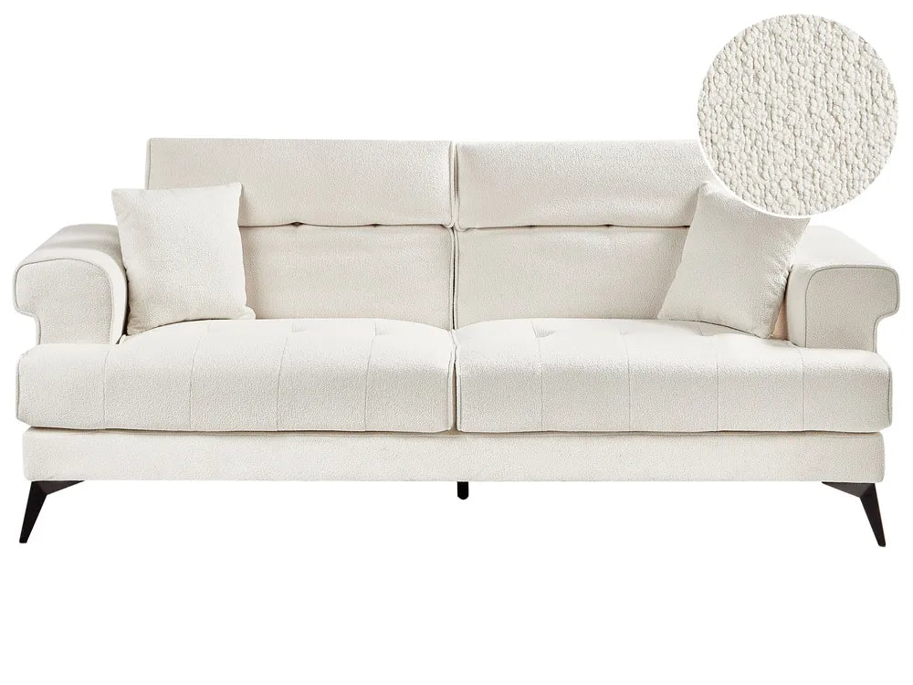 Sofa 3 Seater Boucle White Jimeny