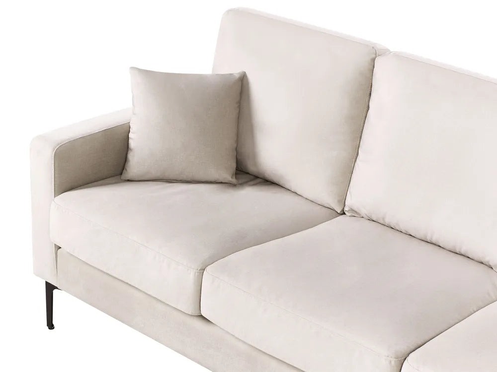 Sofa 3 Seater Fabric Light Beige Hepburn