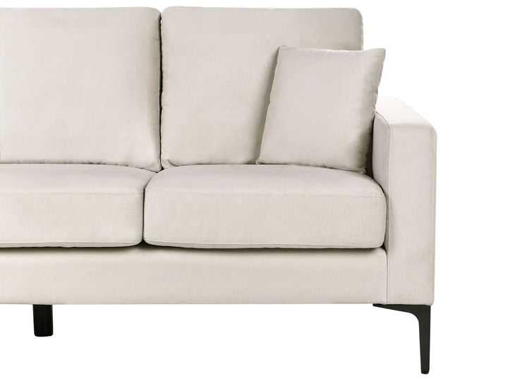 Sofa 3 Seater Fabric Light Beige Hepburn