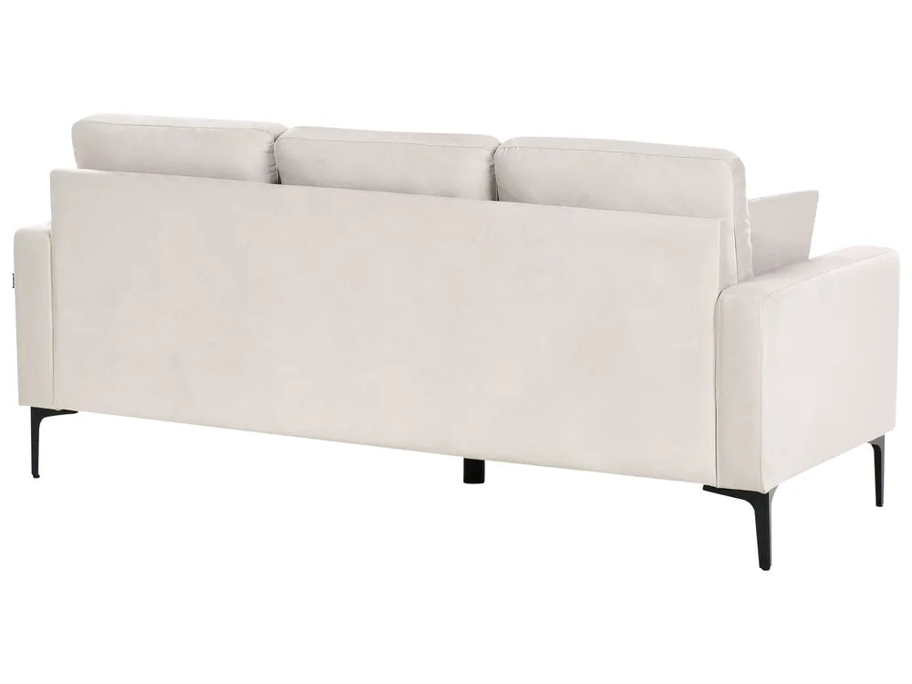 Sofa 3 Seater Fabric Light Beige Hepburn