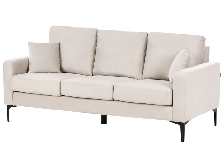 Sofa 3 Seater Fabric Light Beige Hepburn