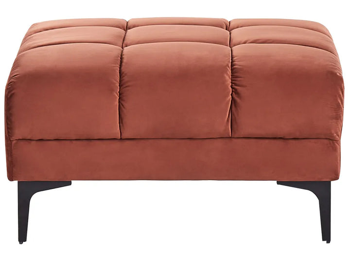 Modular Corner Sofa Bed 4 Seater Velvet Light Red with Ottoman Left Hand Yosef