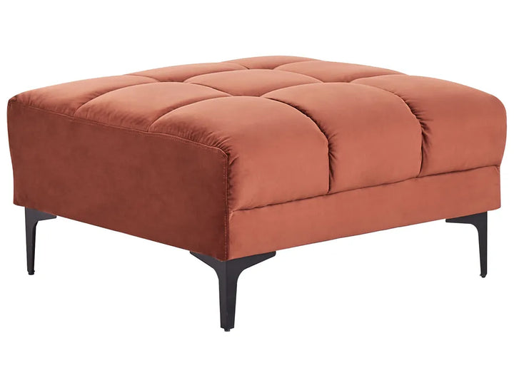 Modular Corner Sofa Bed 4 Seater Velvet Light Red with Ottoman Left Hand Yosef