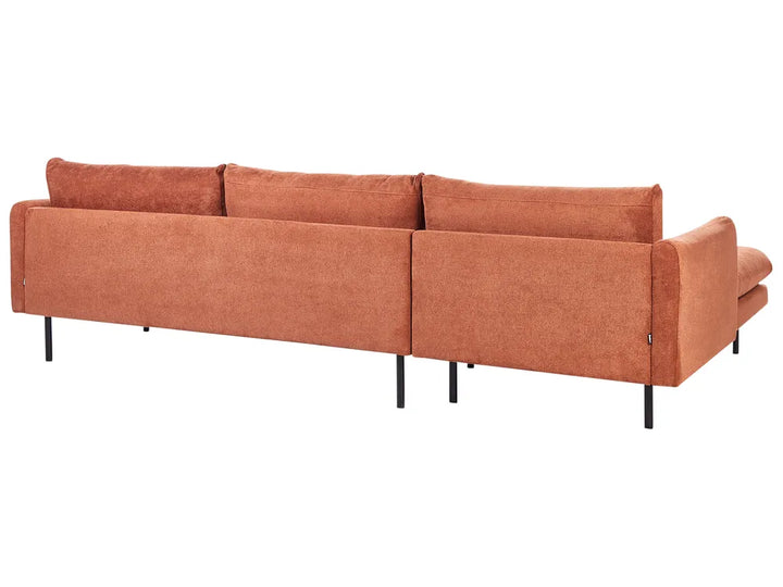 Corner Sofa 4 Seater Chenille Golden Brown Right Hand Praylow