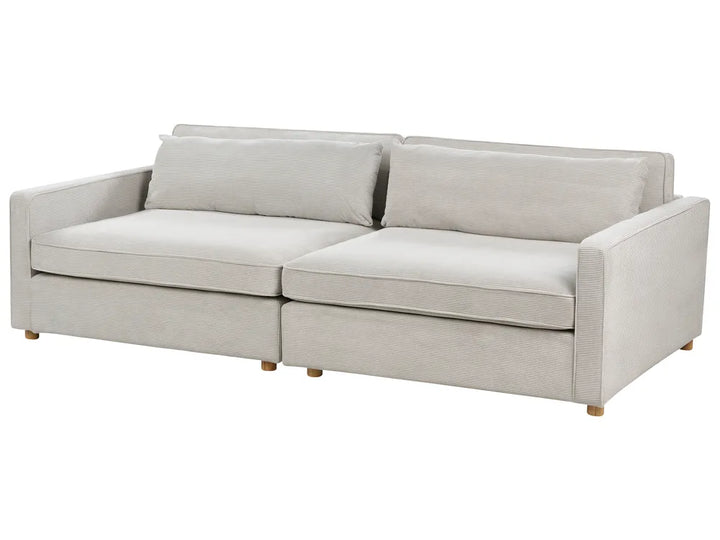 Sofa 3 Seater Corduroy Light Grey Tina