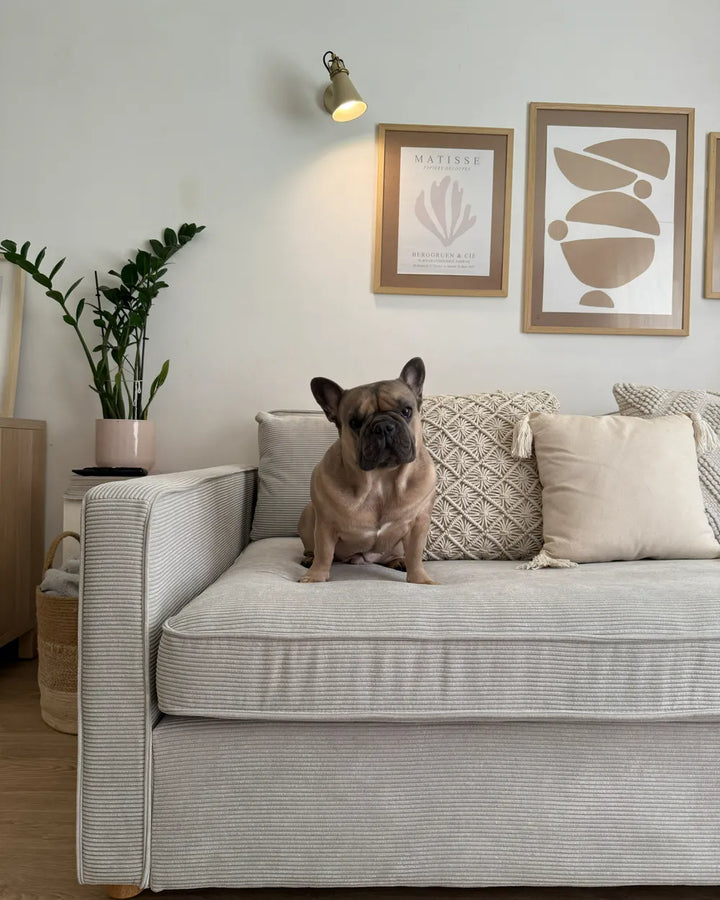 Sofa 3 Seater Corduroy Light Grey Tina