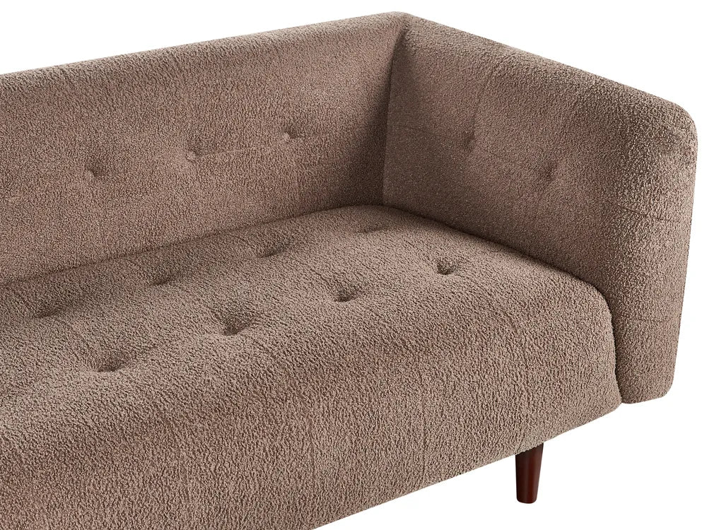 Sofa 3 Seater Boucle Brown Cilla