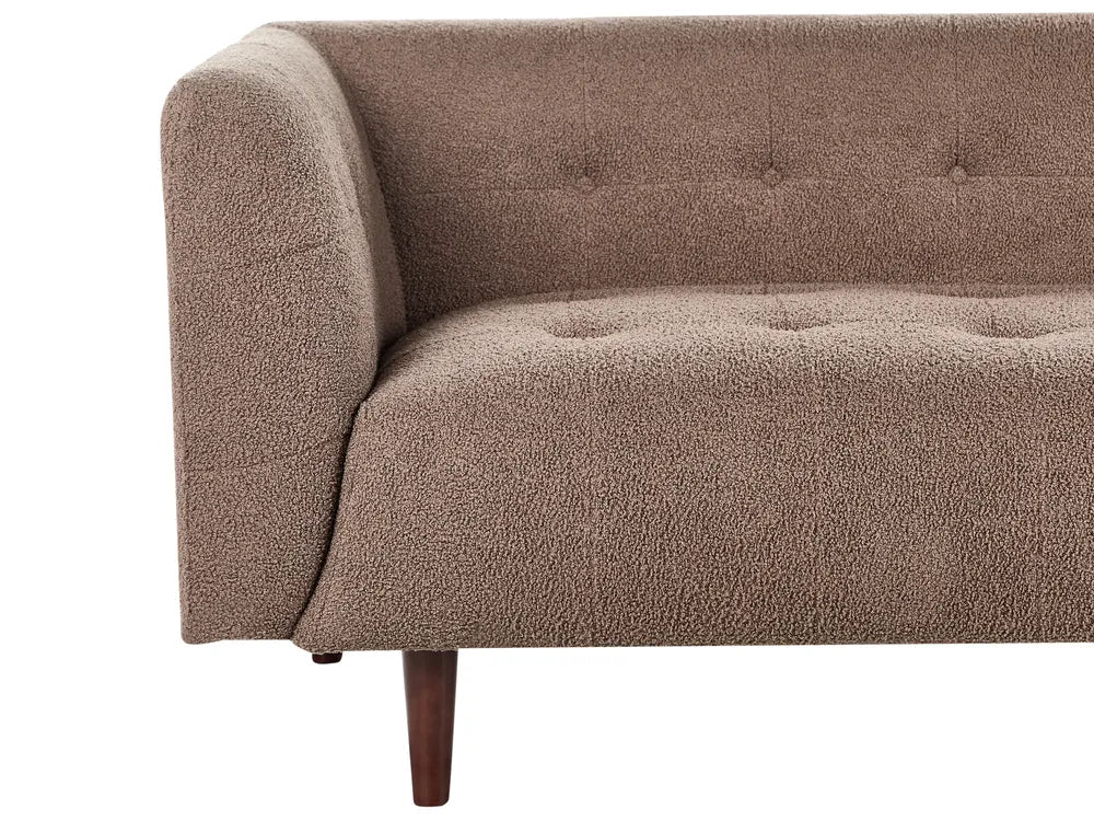 Sofa 3 Seater Boucle Brown Cilla