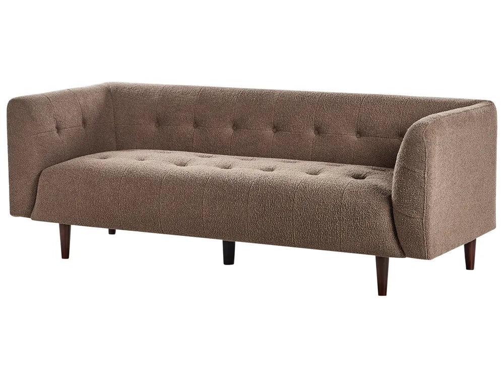 Sofa 3 Seater Boucle Brown Cilla