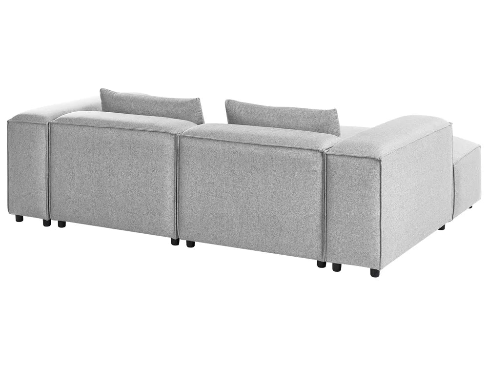 Modular Corner Sofa 3 Seater Grey with Ottoman Right Hand Nova