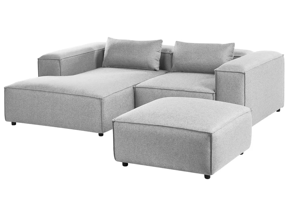Modular Corner Sofa 3 Seater Grey with Ottoman Right Hand Nova