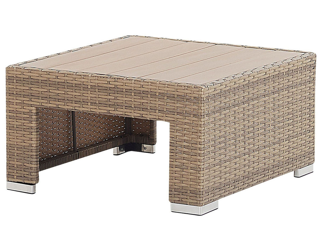 Coccolia Garden Lounge Set with Table 5 Seater Modular PE Rattan Beige