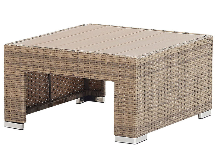 Coccolia Garden Lounge Set with Table 5 Seater Modular PE Rattan Beige
