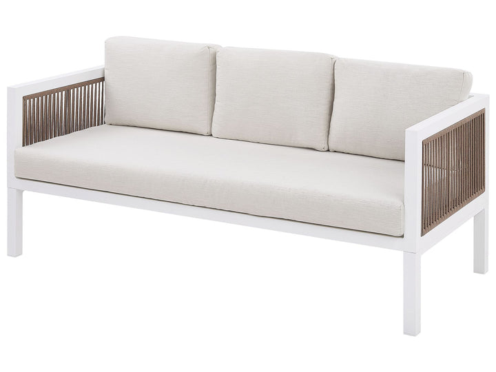 Borello Garden Lounge Set with Table 5 Seater Metal White