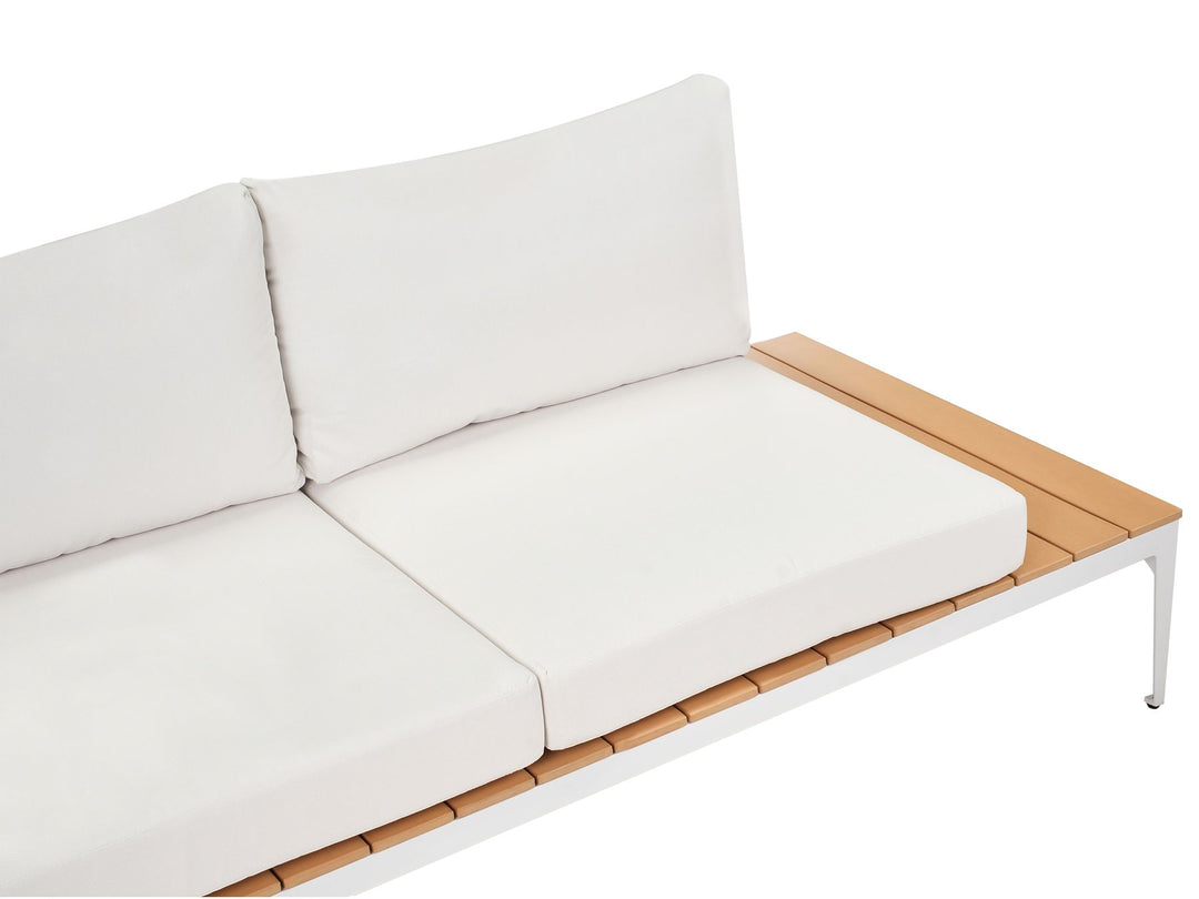 Positano Garden Corner Sofa with Table 5 Seater Off-White
