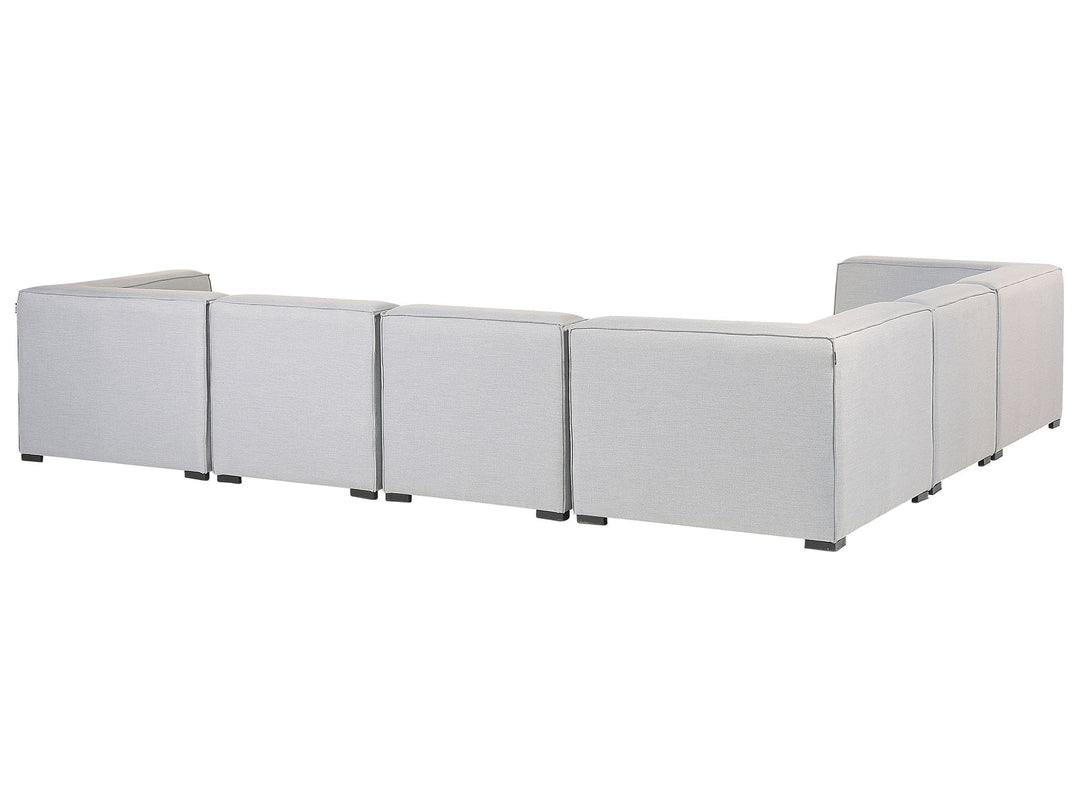 Arezzo Garden Corner Sofa with Ottoman 7 Seater Right Hand Modular Light Grey