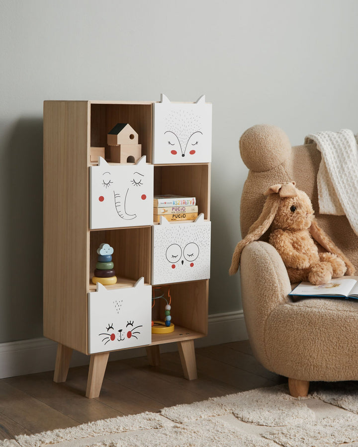 4 Tier Bookcase 79 cm Light Brown Makena