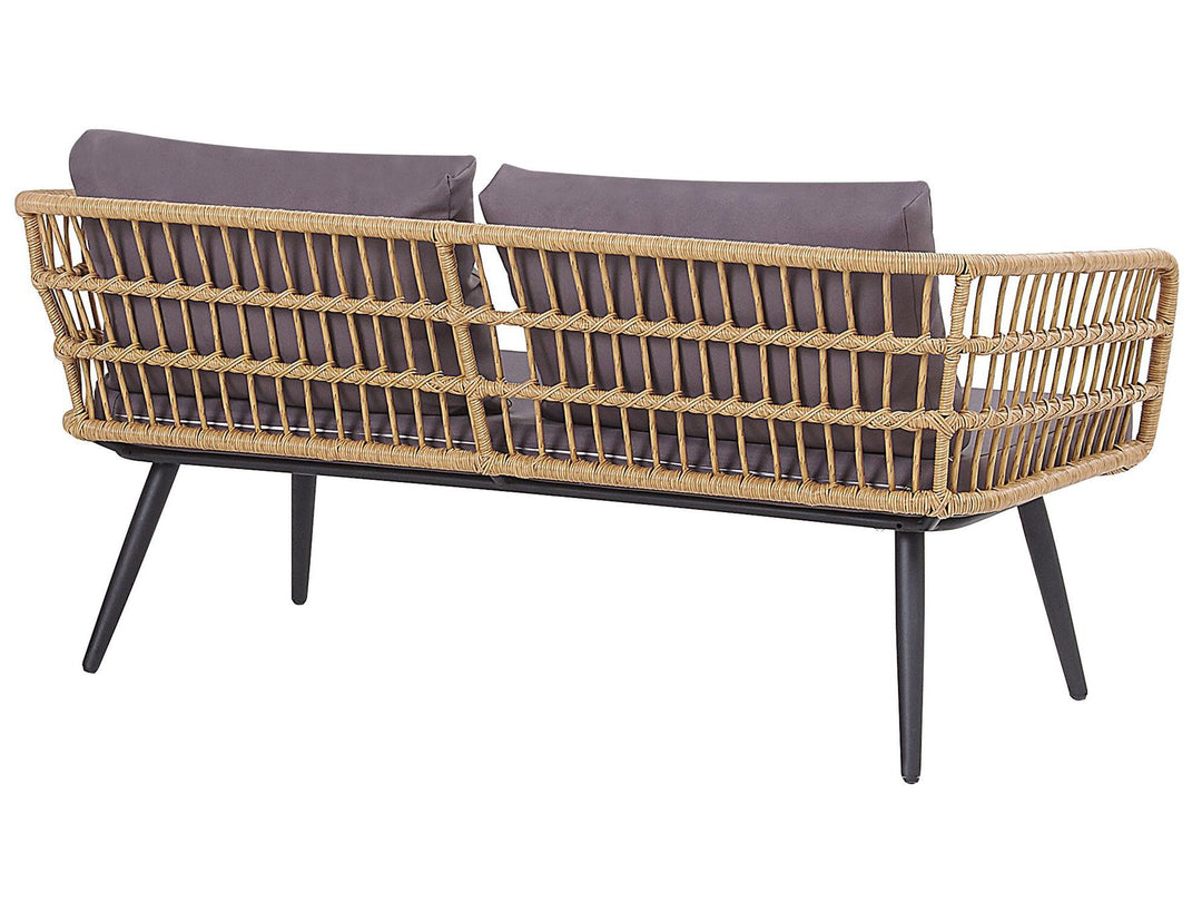 Fobello Garden Lounge Set with Table 4 Seater PE Rattan Beige