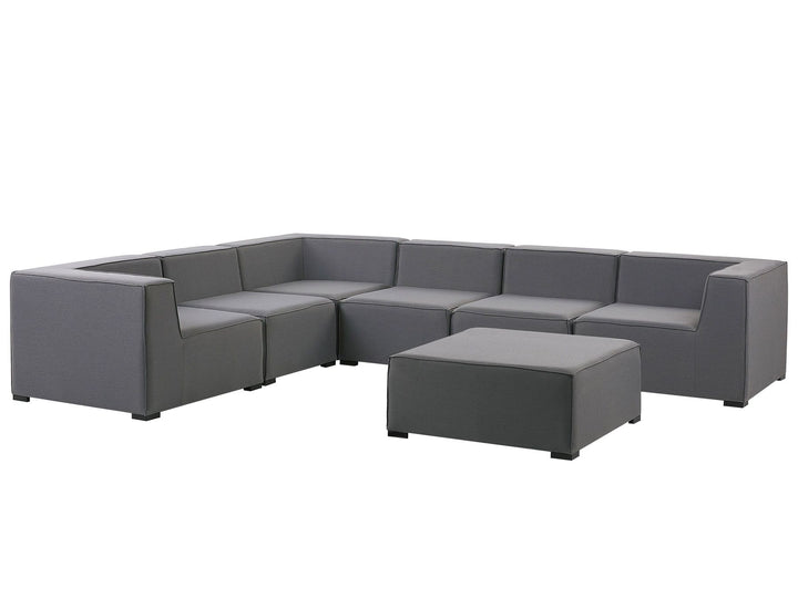 Arezzo Garden Corner Sofa with Ottoman 7 Seater Right Hand Modular Grey
