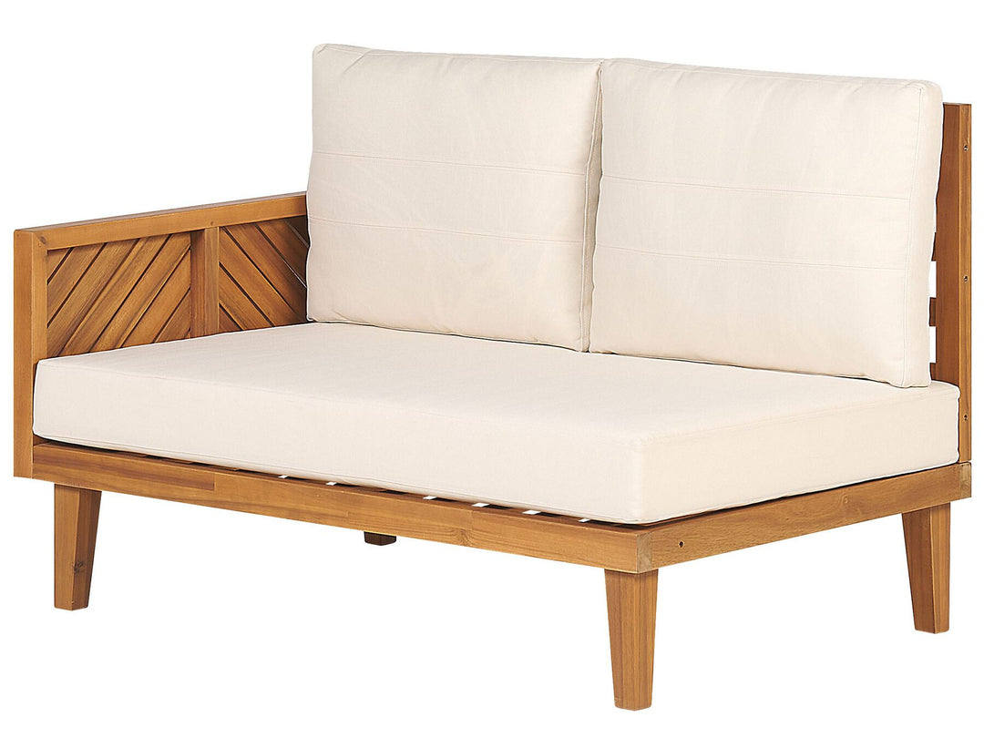 Baratti Garden Corner Sofa with Table 4 Seater Left Hand Acacia Wood Brown