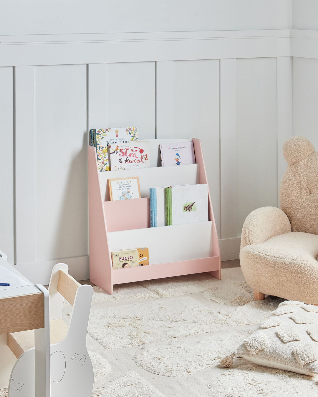4 Tier Bookcase Engineered Wood 70 cm Pastel Pink Sonya