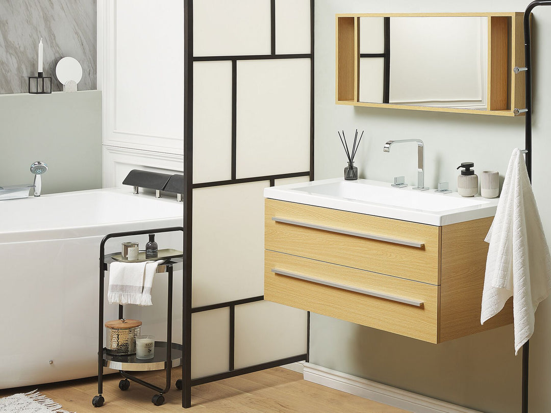 Bathroom Vanity Set 101 cm 48 cm Beige Almeria