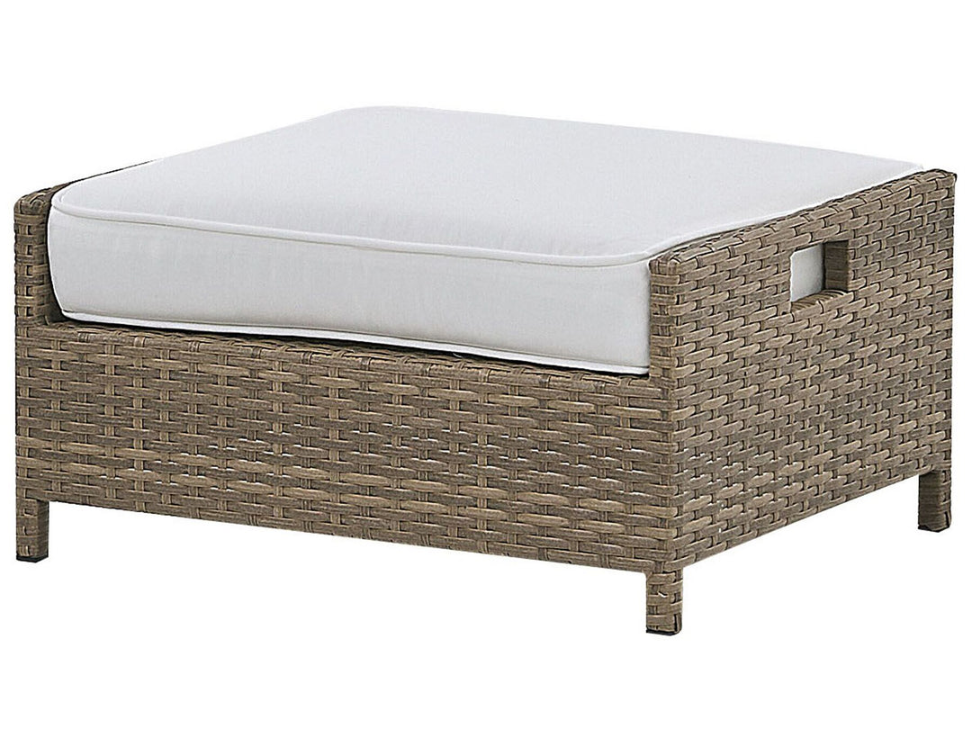 Belluno Garden Lounge Set with Table and Ottoman 5 Seater PE Rattan White