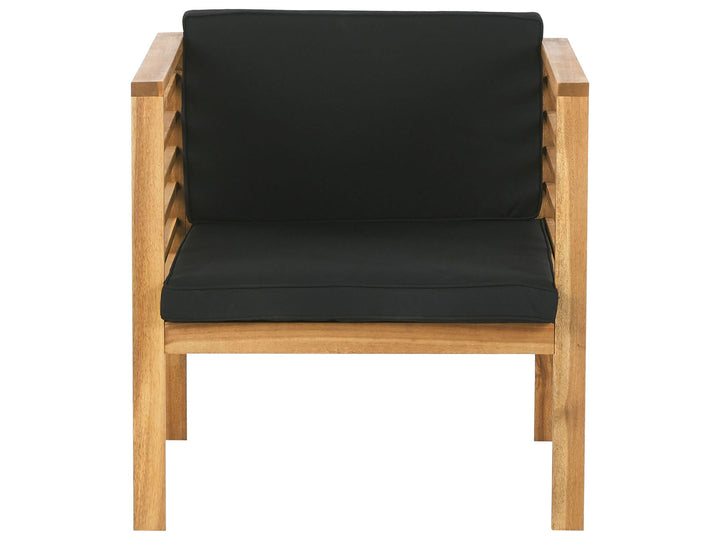 Pacific Garden Lounge Set with Table 4 Seater Acacia Wood Black