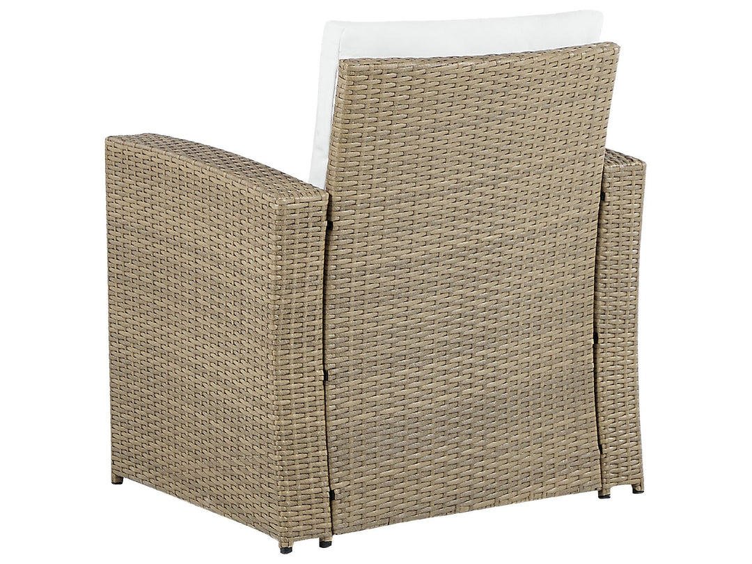 Garden Lounge Set with Table 4 Seater Luca PE Rattan Light Brown