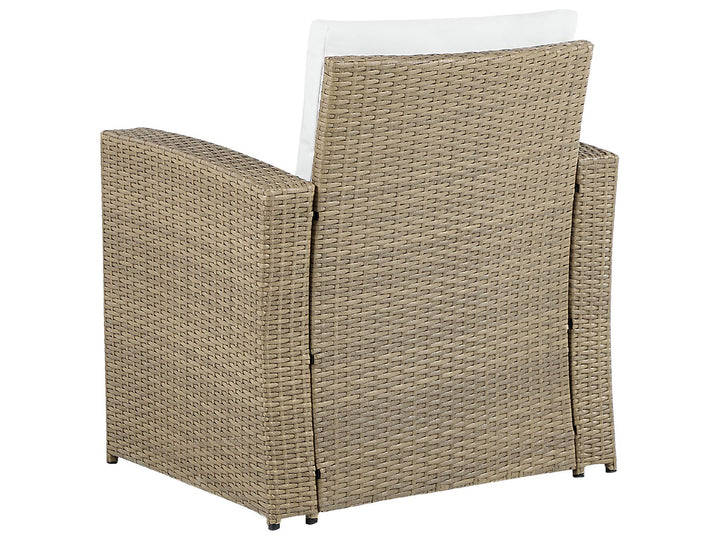 Garden Lounge Set with Table 4 Seater Luca PE Rattan Light Brown