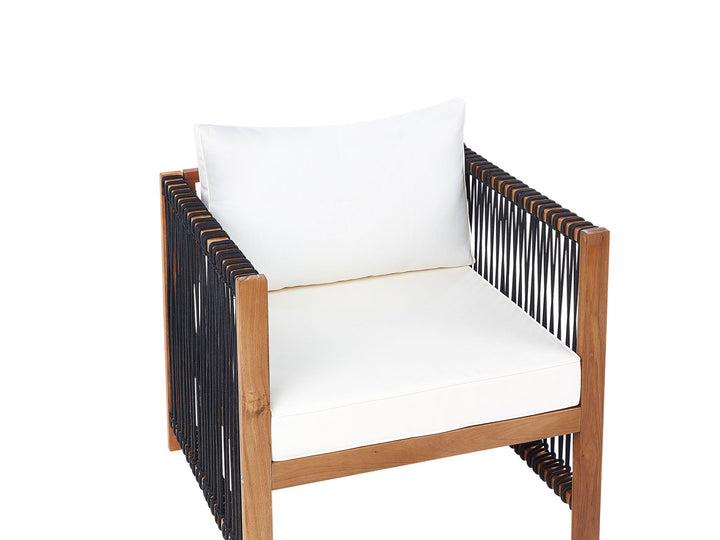 Antria Garden Lounge Set with Table 4 Seater Acacia Wood Black