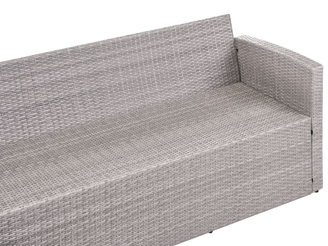 Viterbo 8 Seater PE Rattan Garden Corner Sofa with Bench Grey