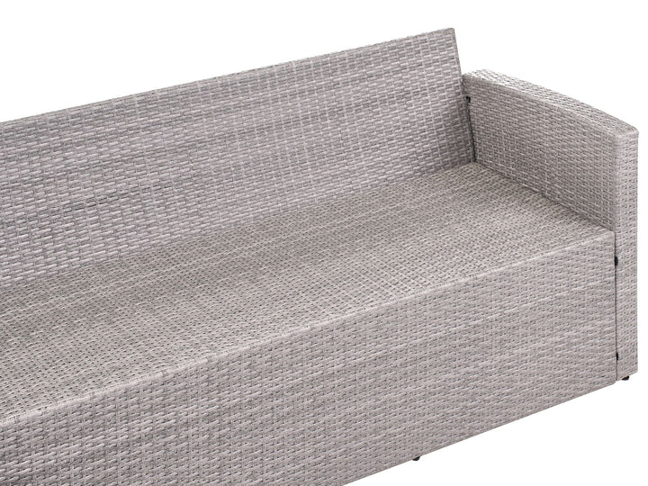 Viterbo 8 Seater PE Rattan Garden Corner Sofa with Bench Grey