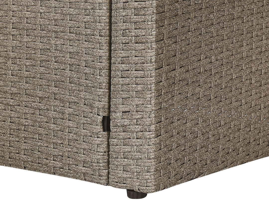 Bardi Garden Lounge Set with Table and Ottoman 5 Seater with Cushions PE Rattan Taupe
