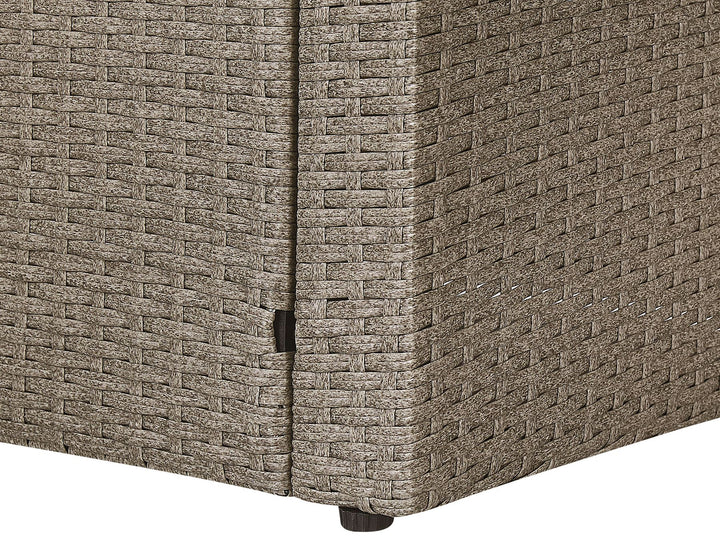 Bardi Garden Lounge Set with Table and Ottoman 5 Seater with Cushions PE Rattan Taupe