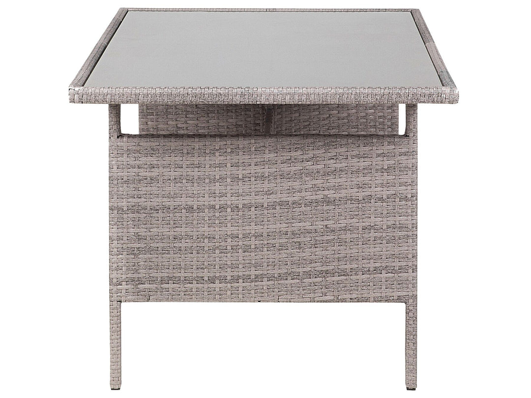Viterbo Garden Lounge Set with Table 8 Seater with Cushions PE Rattan Grey