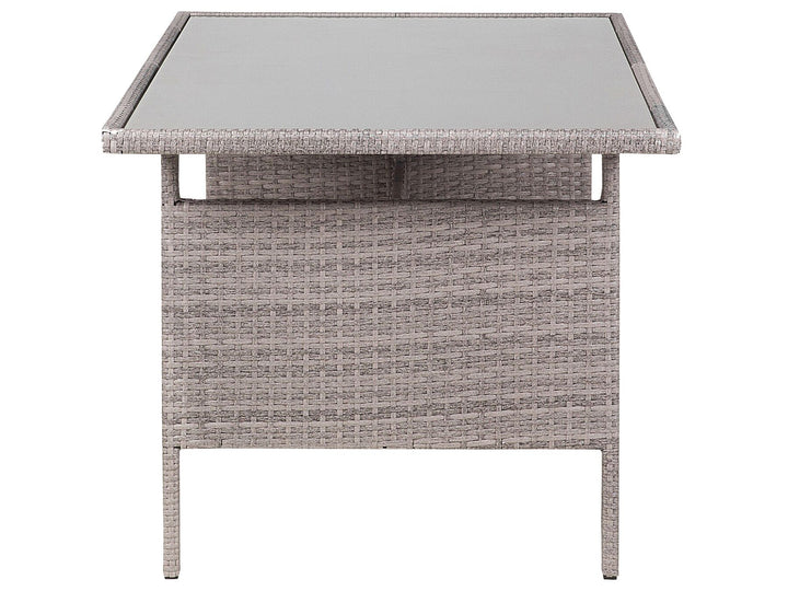 Viterbo Garden Lounge Set with Table 8 Seater with Cushions PE Rattan Grey