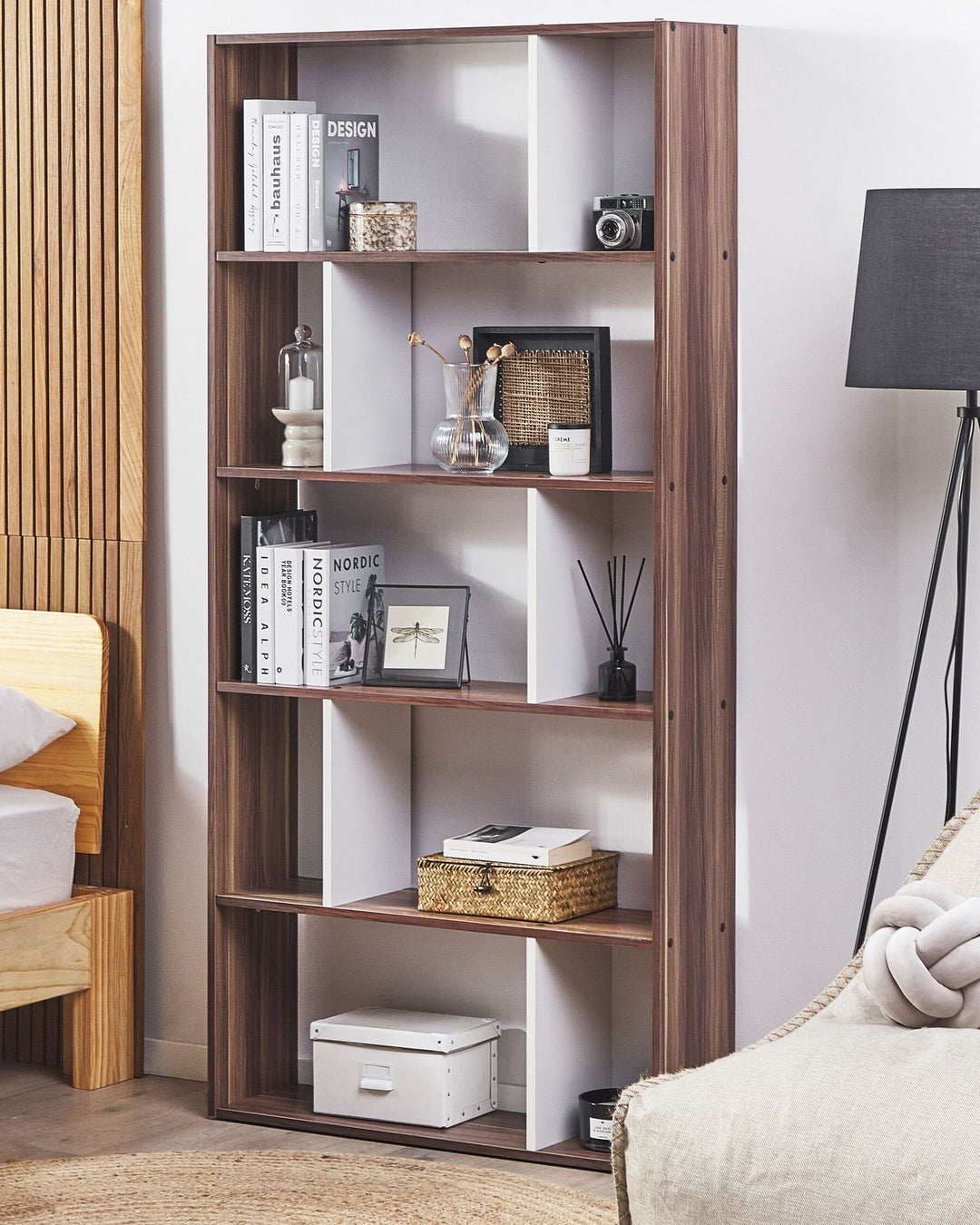 Mark 5 Tier Bookcase 174 cm Dark Brown Orilla