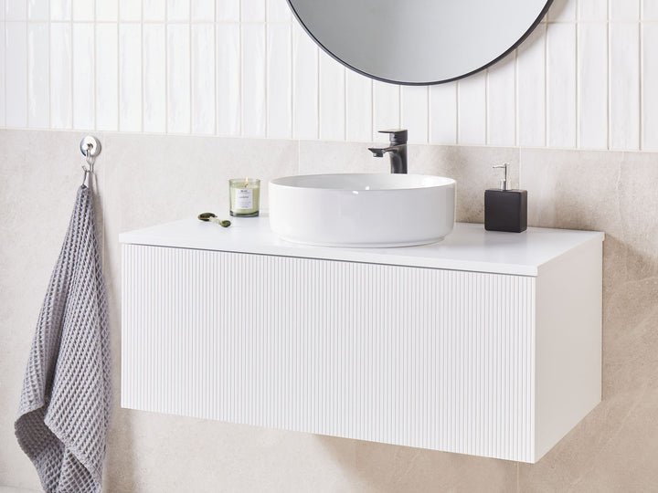 Wall Mounted Washbasin Cabinet 100 cm White Alzira