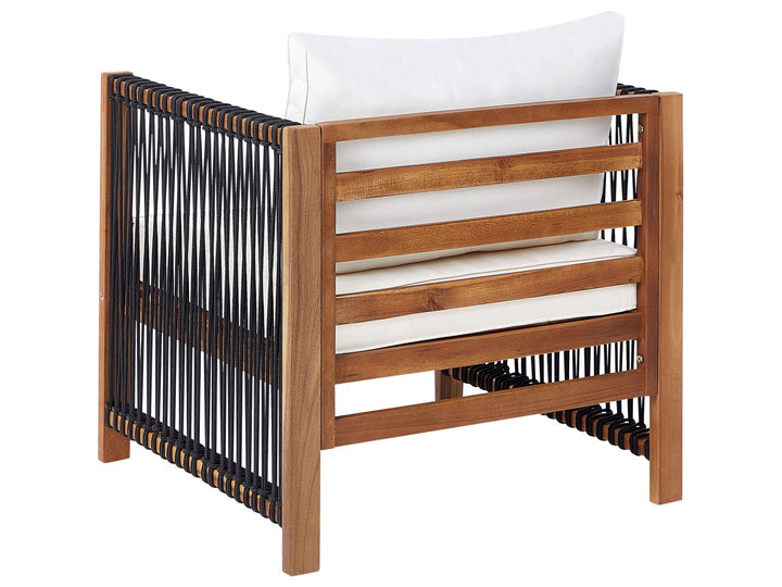 Antria Garden Lounge Set with Table 4 Seater Acacia Wood Black