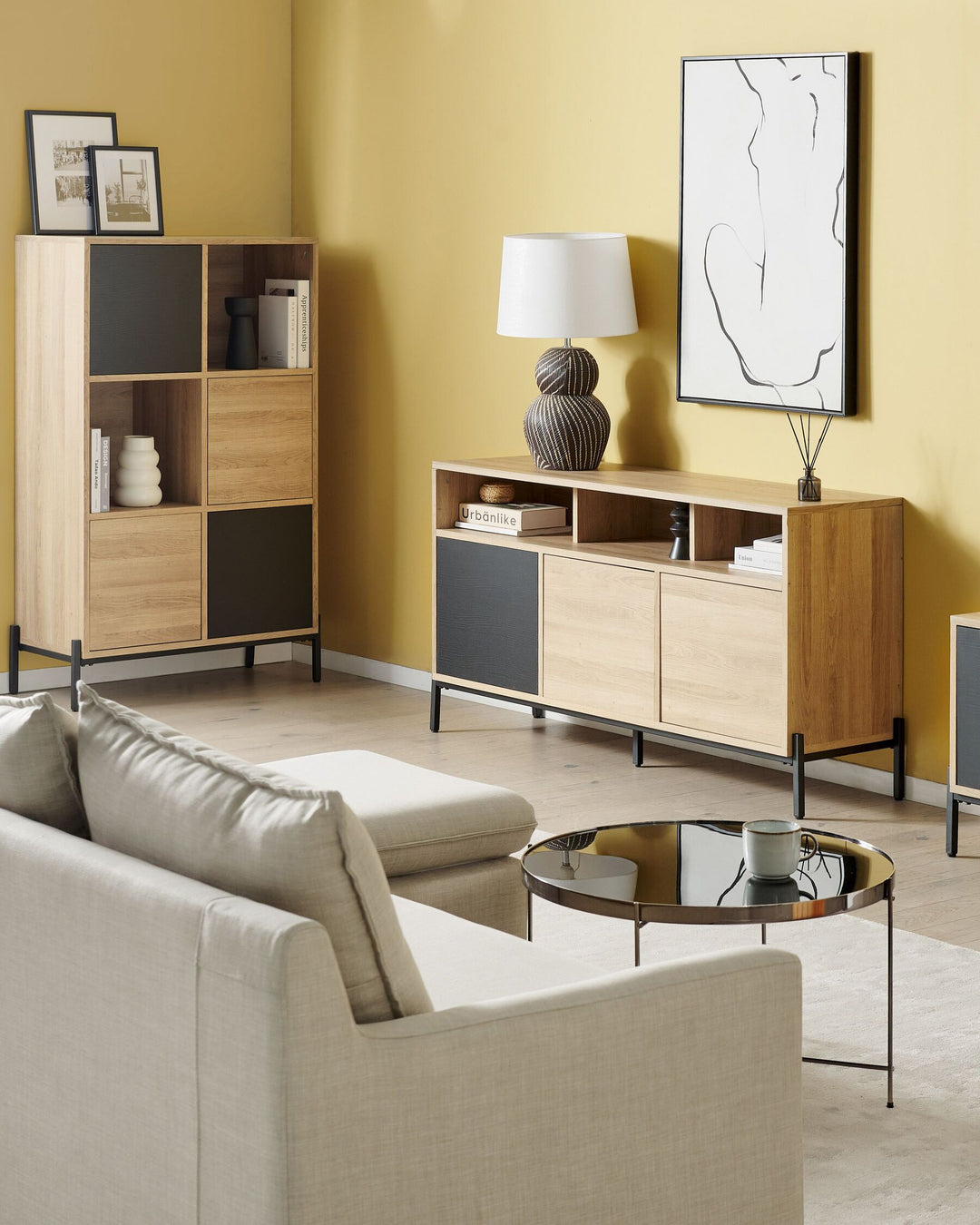 Shelving Unit 135 cm Brown/ Black Moira