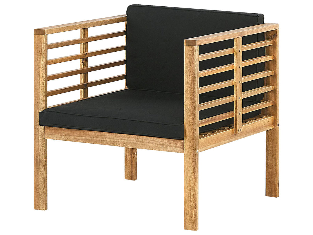 Pacific Garden Lounge Set with Table 4 Seater Acacia Wood Black
