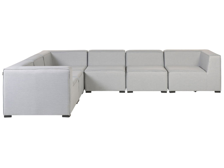 Arezzo Garden Corner Sofa with Ottoman 7 Seater Right Hand Modular Light Grey